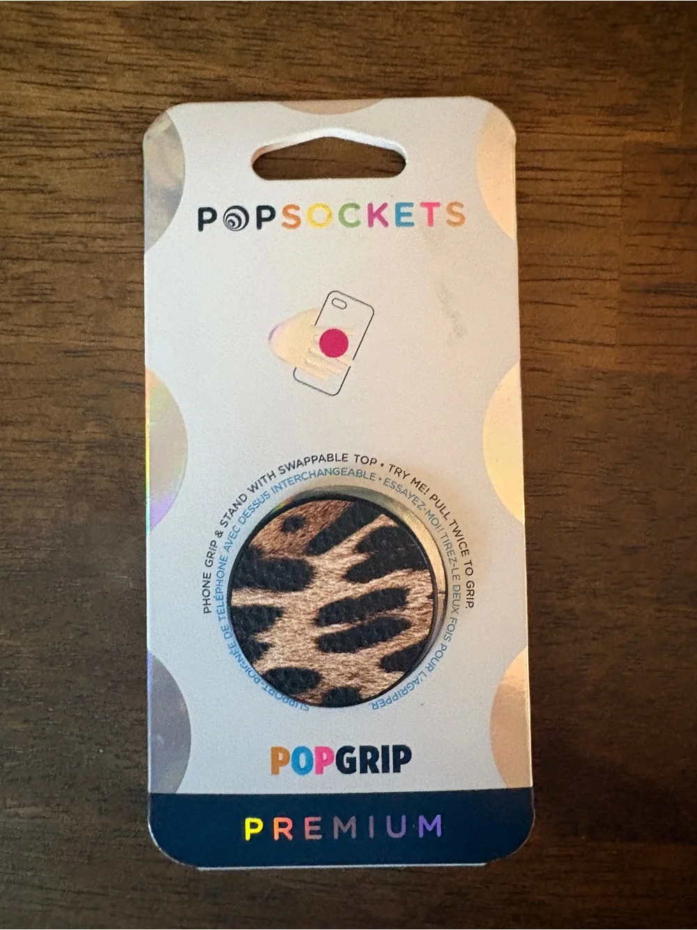 PopSocket PopGrip Premium Leopard Print Phone Grip - Brown & Black